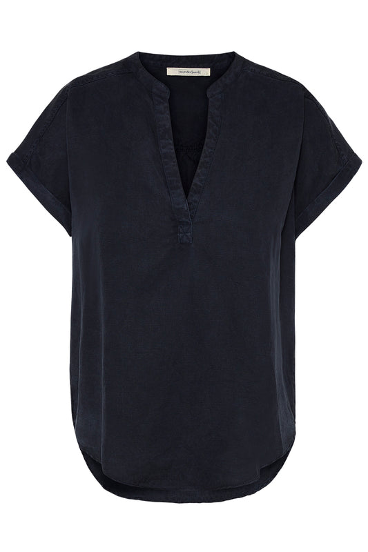 Linen TENCEL henley blouse 1/2 - old navy