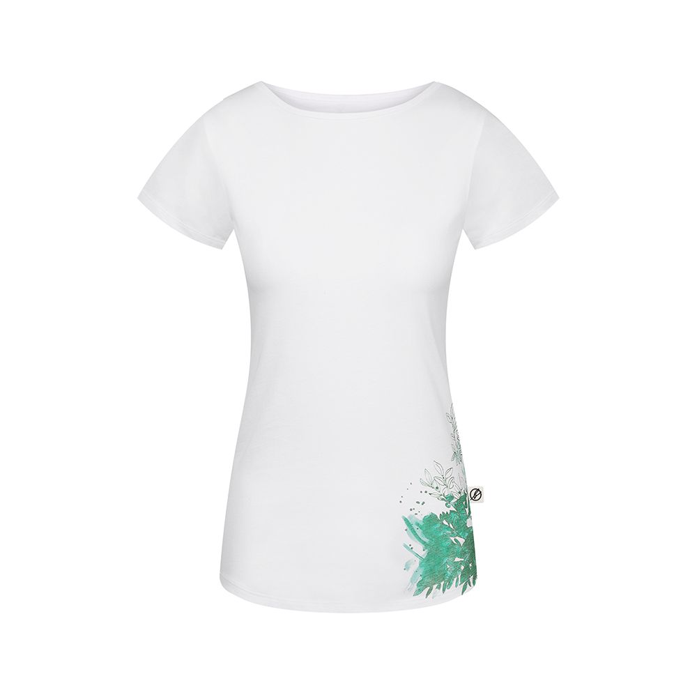 Natural Grown Flower T-Shirt Damen Weiß | Mint