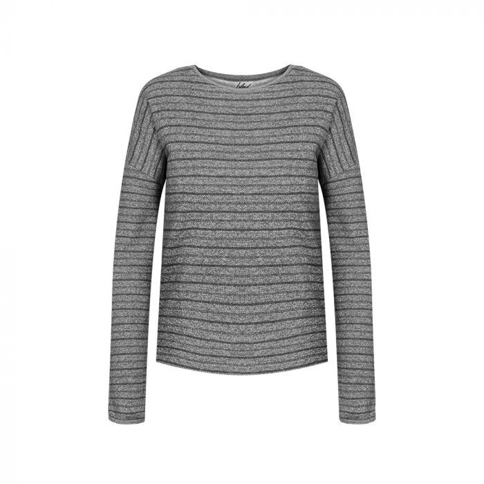 Striped Sweater Hanf Damen Grau