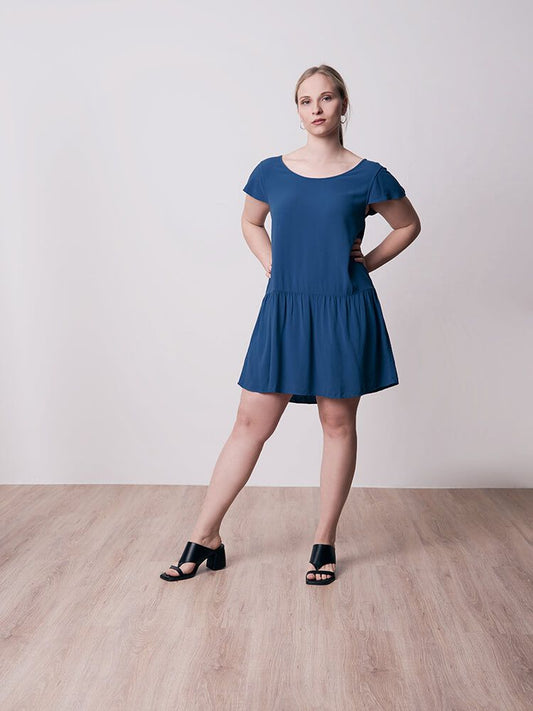 Light-Breeze LENZING™ ECOVERO™ Kleid Blau