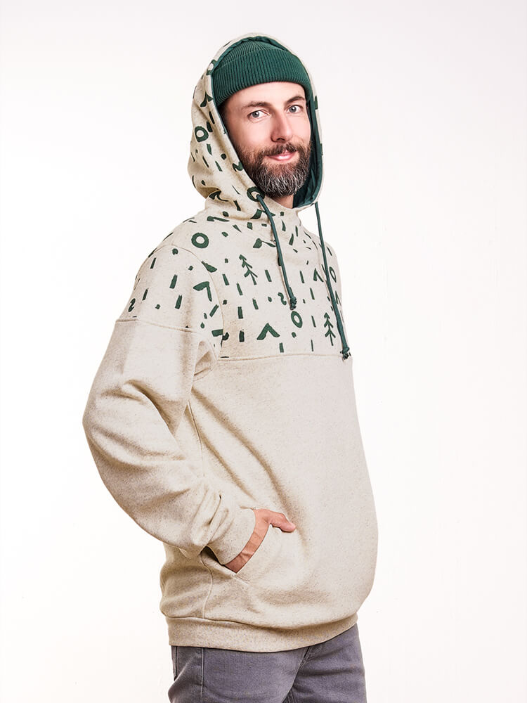 Fichteltribe Kapuzenpullover Hanf Offwhite